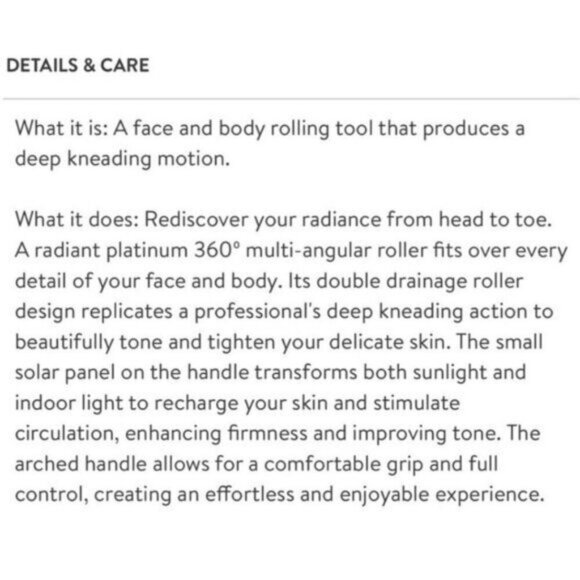 ReFa CARAT ✦ Platinum Roller ✦ Waterproof Face & Body Tool w/ Solar Microcurrent - Picture 15 of 16